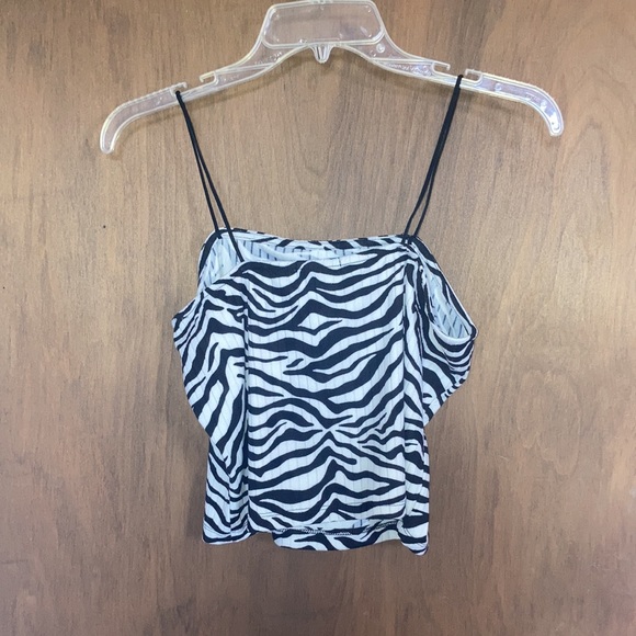 Relisted Rue21 top zebra print ribbed crop top cropped casual summer retro XL jr - Picture 15 of 15